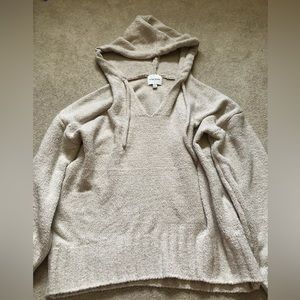 Super soft womens large cream hooded sweater
